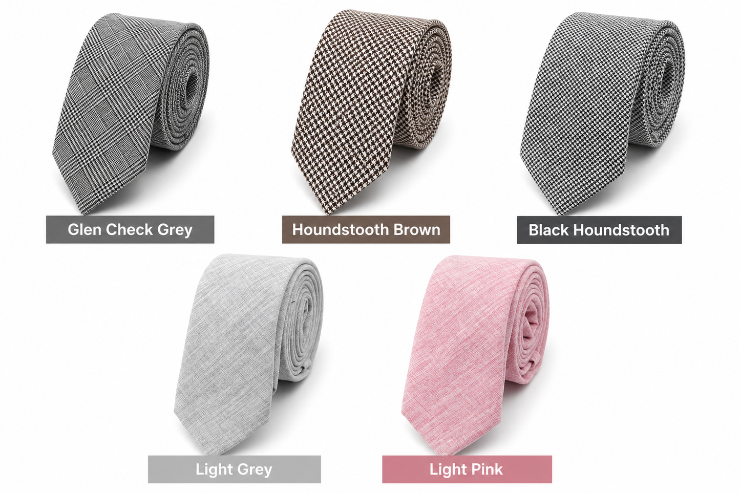 Corbel Collection -  Premium 6cm Slim Cotton Tie – Solid Colour